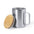 Customizable Double Wall Stainless Steel Thermal Mug with Bamboo Lid Ricaly 350 ml