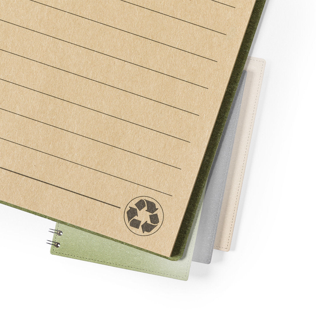 Libreta de Anillas con Tapas de Cartón Reciclado para Personalizar y Hojas Acabado Kraft con Distintivo ECO Idina - A5